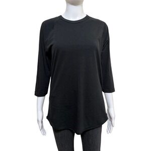 American Apparel Black Quarter Sleeve T-Shirt Medium